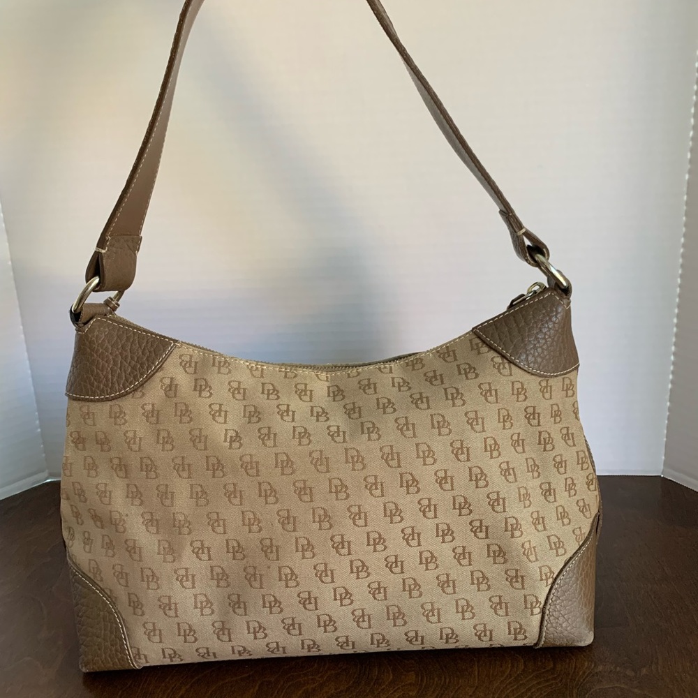 Dooney & Burke Signature Tan Db Logo purse shoulder bag